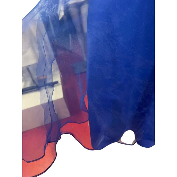 Alfred Angelo Strapless Blue Chiffon A-Line Dress Sash Rose Detail Bridesmaid Pr - Picture 3 of 8